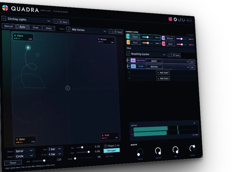 Quadra plugin window