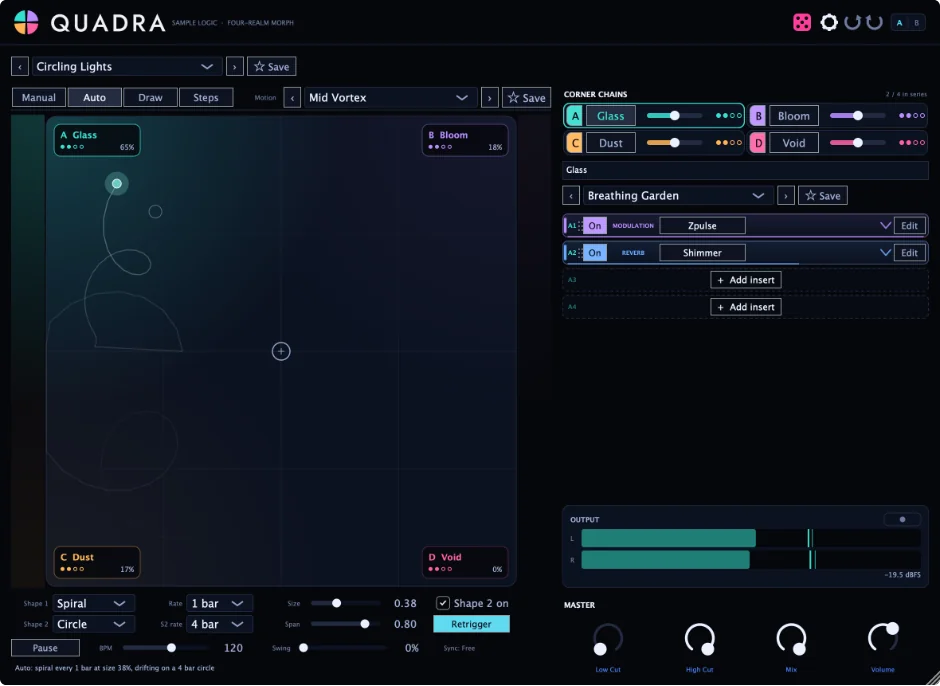 Quadra plugin window