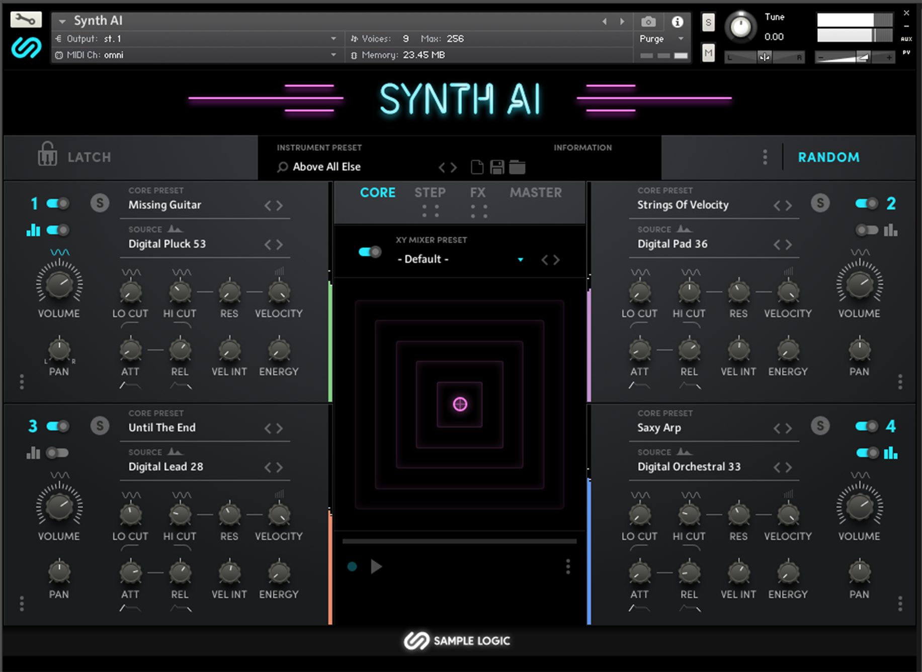 Synth sample library